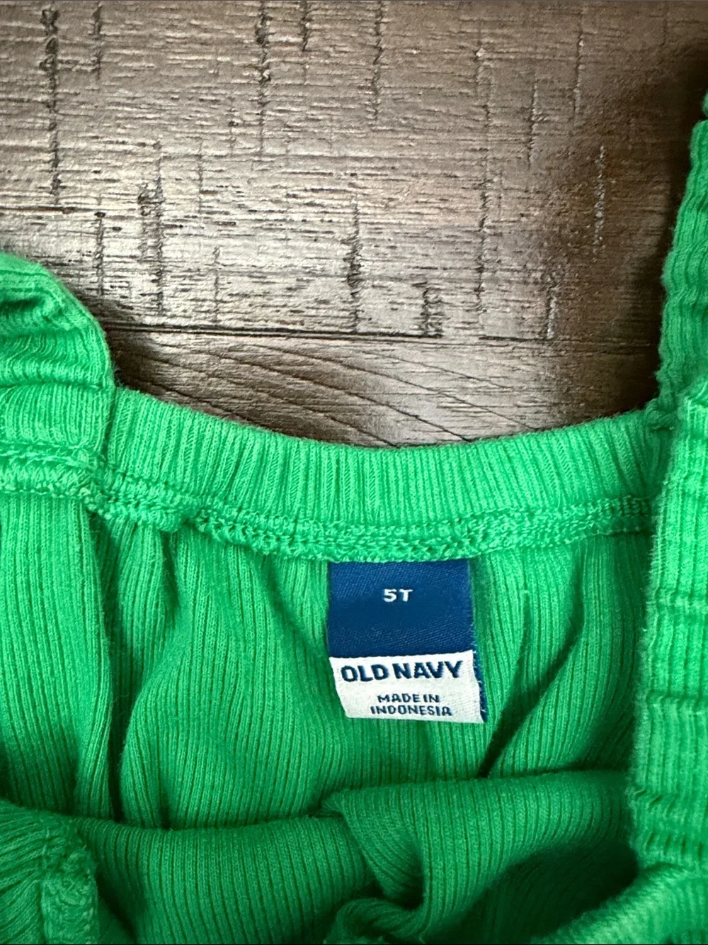 Old Navy Bright Green Ribbed Girls' One-Piece Romper